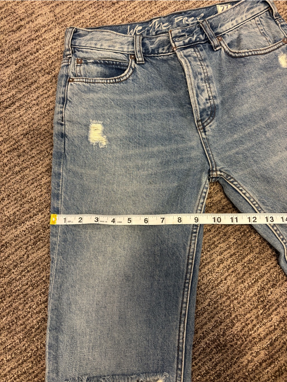 “We The Free” Women’s Distressed High-Rise Blue Jeans. Size 27. - Picture 6 of 9